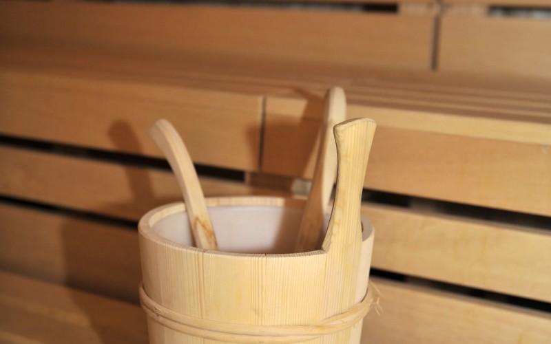 Aufguss Eimer im Wellnessbereich im Landhaus Kastenhof