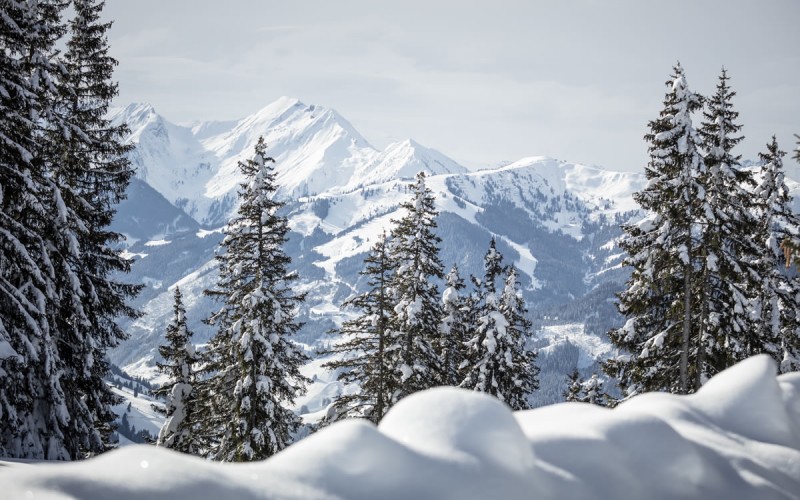 Winterlandschaft mit der Salzburger Bergwelt im Hintergrund © Mirja Geh Photography